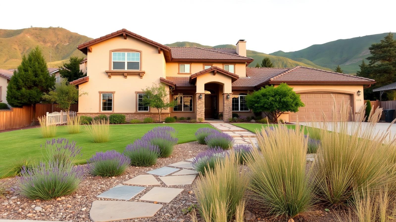 Established residential home in Morgan Hill on a cool winter afternoon