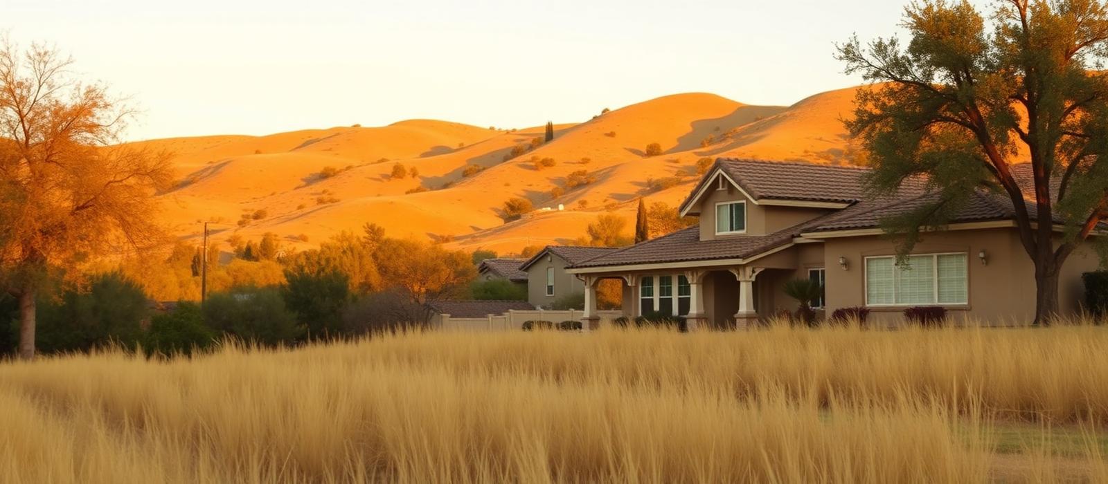 Established Morgan Hill home below the foothills on a cool morning