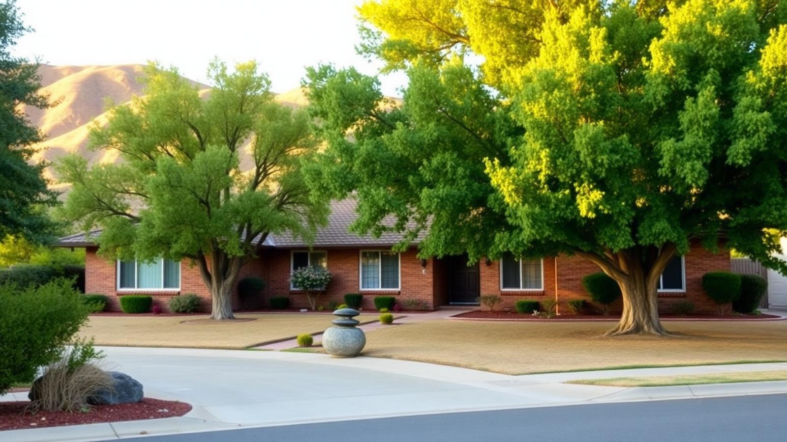 Older established Morgan Hill home shaded by mature trees