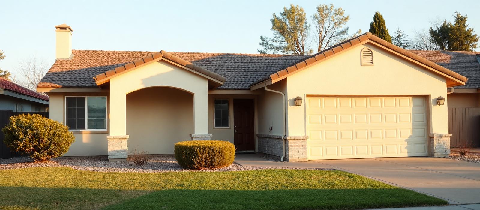 Home improvement work underway at the exterior of a California residence